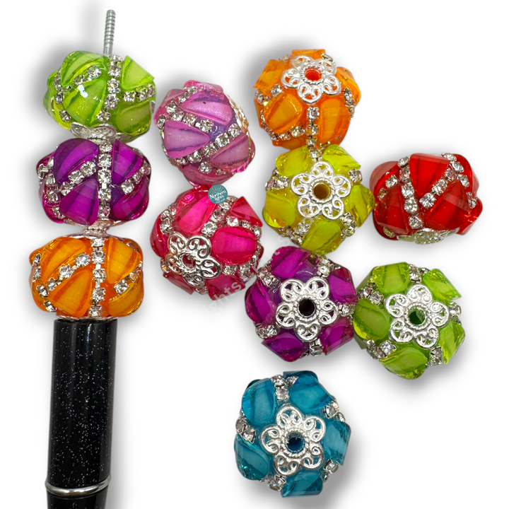 Neon Fancy Rhinestone Teardrop Beads - 10pc. Mix