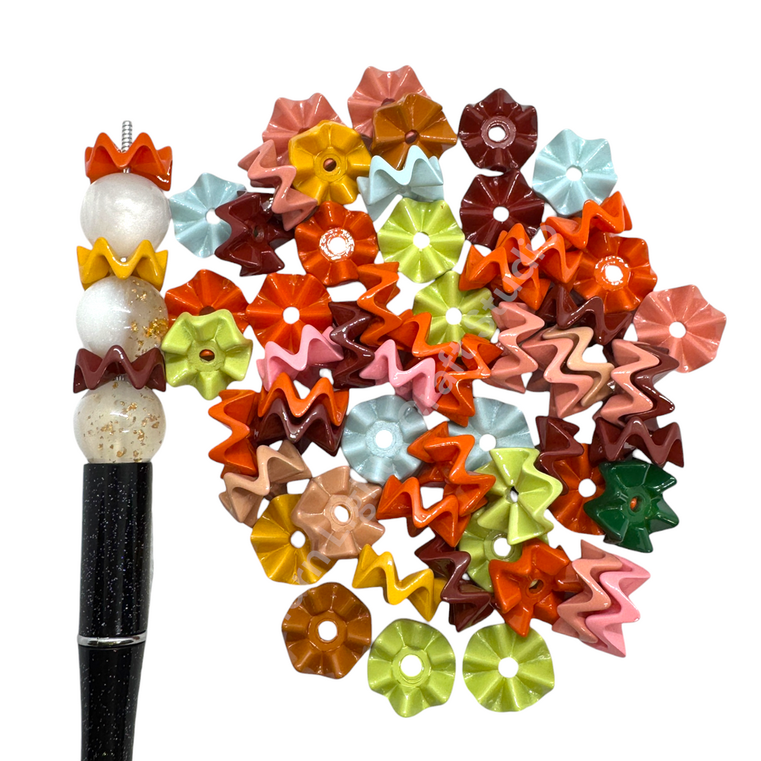 Harvest Heirloom 16mm Acrylic Zig Zag Spacer Mix - 50 pcs. - Limited Edition