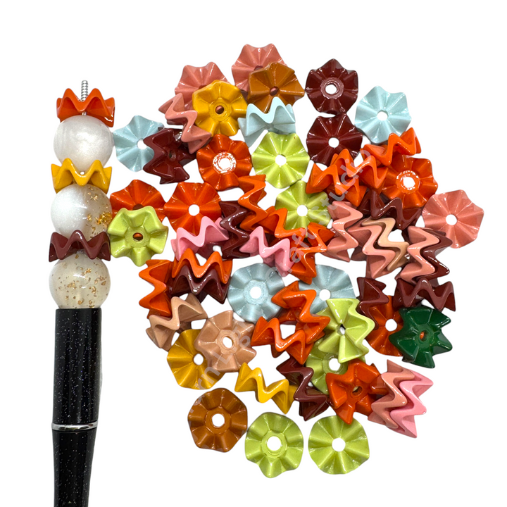 Harvest Heirloom 16mm Acrylic Zig Zag Spacer Mix - 50 pcs. - Limited Edition