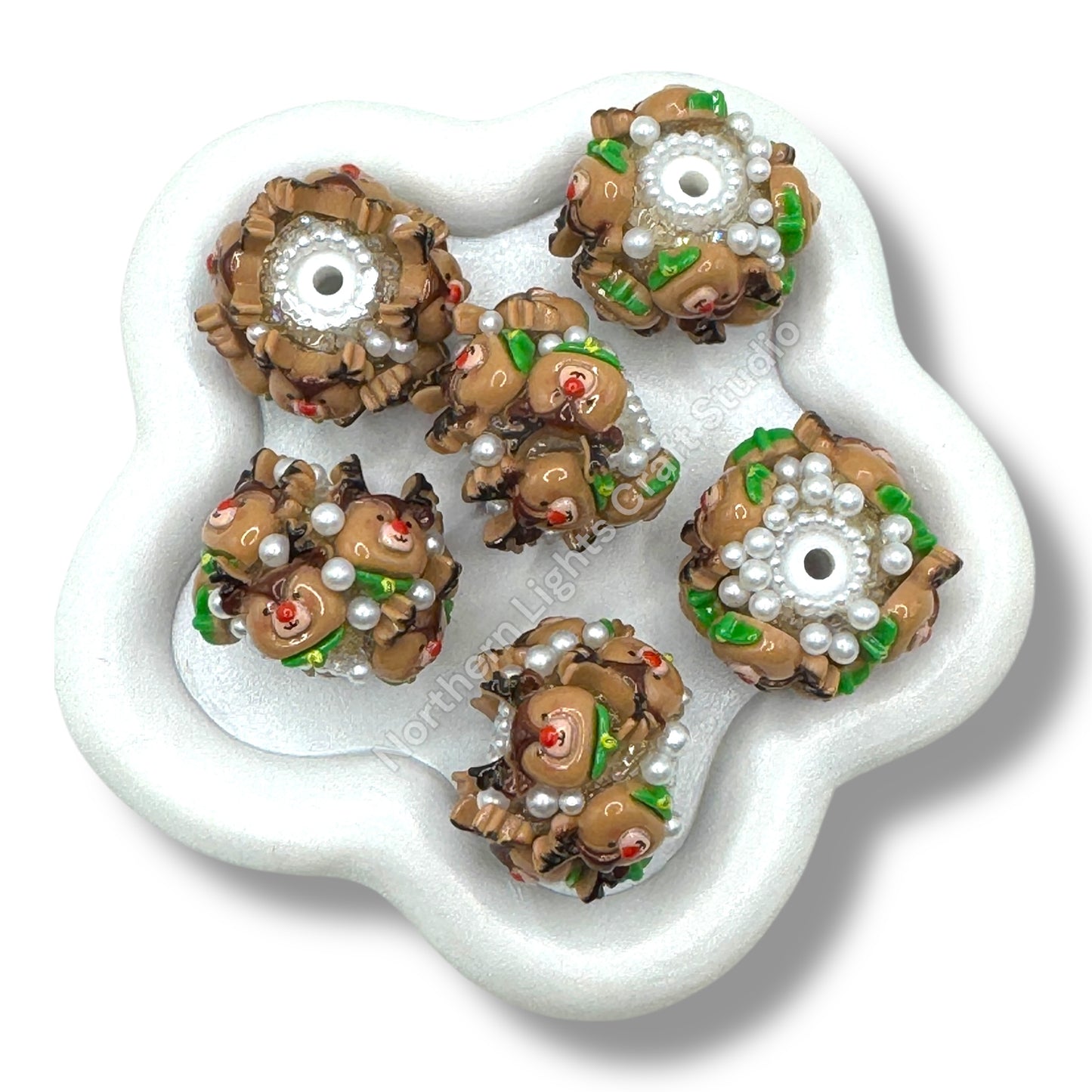 Acrylic Charm Christmas Sugar Beads 20mm - 3 pcs.