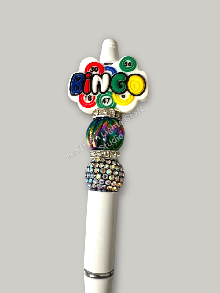 Handmade Bingo Beaded Pen, Bingo Pen, Gifts for Bingo Players, Bingo Gift, Beaded Bingo Pen, Bingo Gift Ideas, Bingo Player Gift