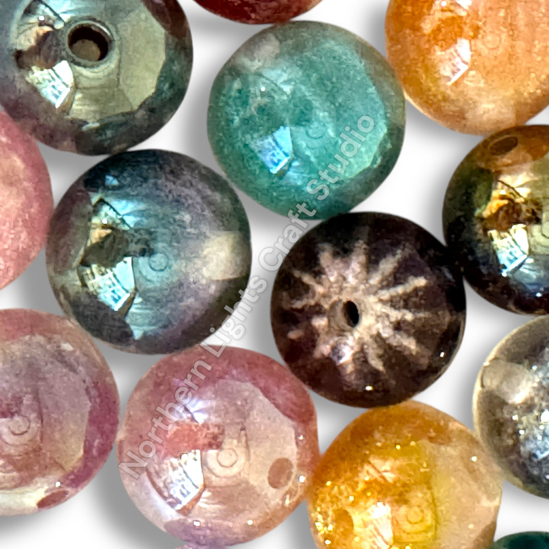 Starburst Premium Glitter Luminous 16mm Beads -10pc.