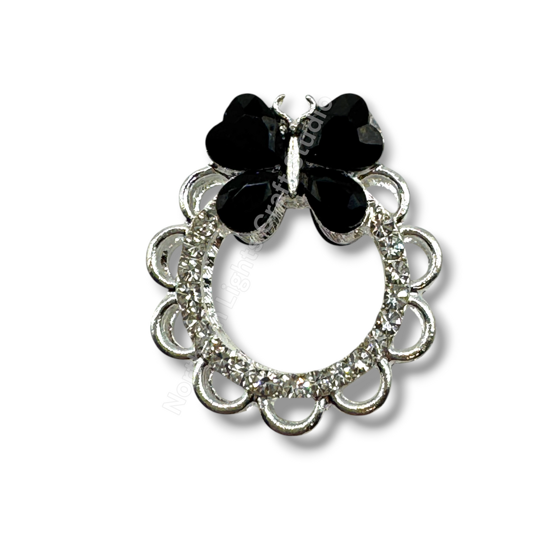 Metal Alloy Bow Wreath Round Bead - 1 pc.
