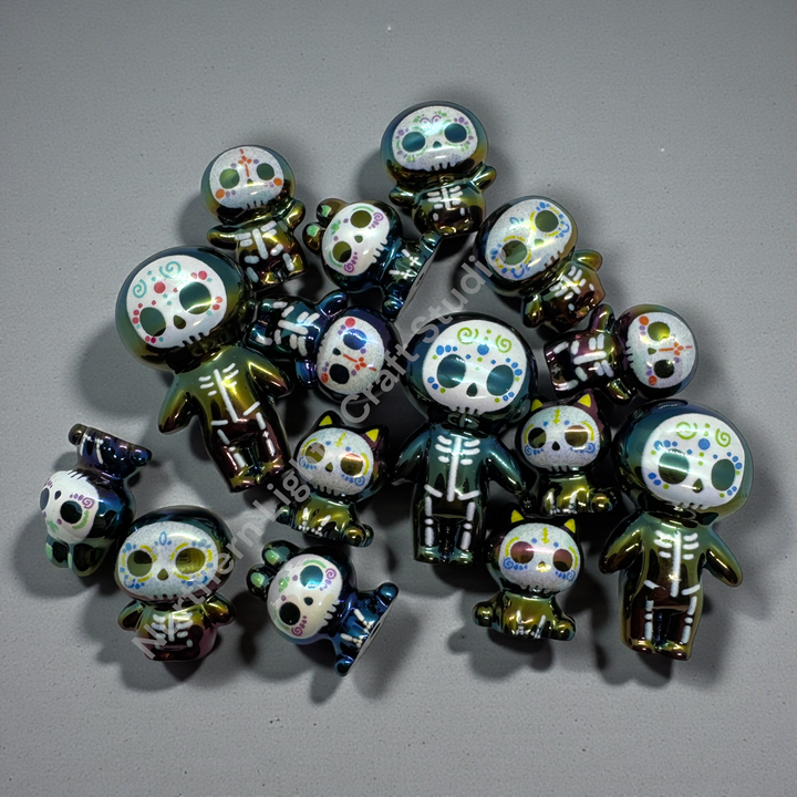 Día de Muertos UV Coated Bead Figures - 10 pc. Mix