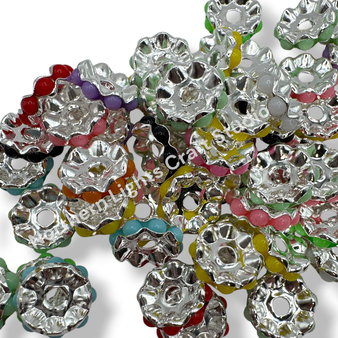 Metal Colorful Wavy 12mm Spacers - 30 pc. Mix