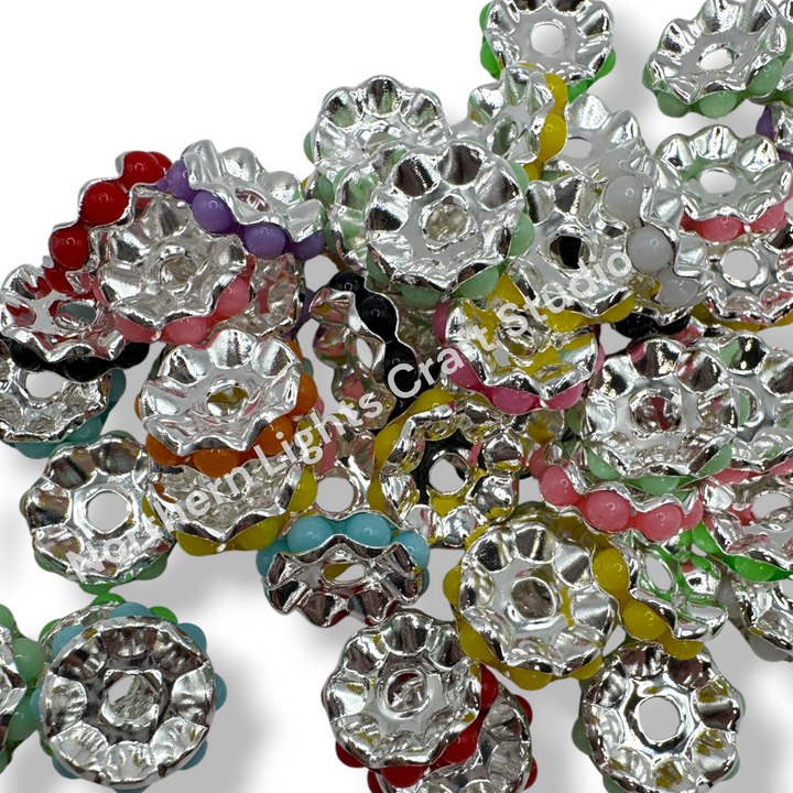 Metal Colorful Wavy 12mm Spacers - 30 pc. Mix