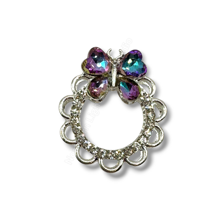 Metal Alloy Bow Wreath Round Bead - 1 pc.