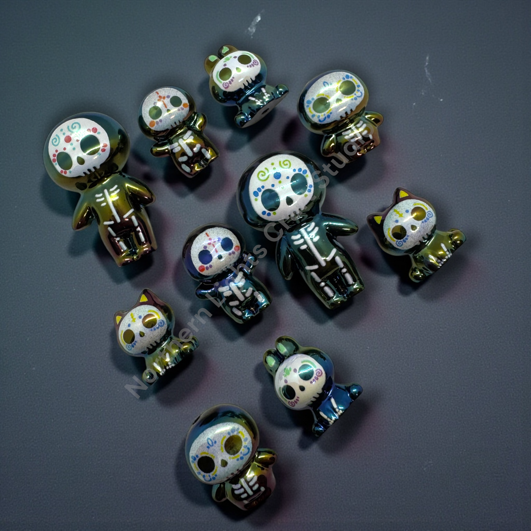 Día de Muertos UV Coated Bead Figures - 10 pc. Mix