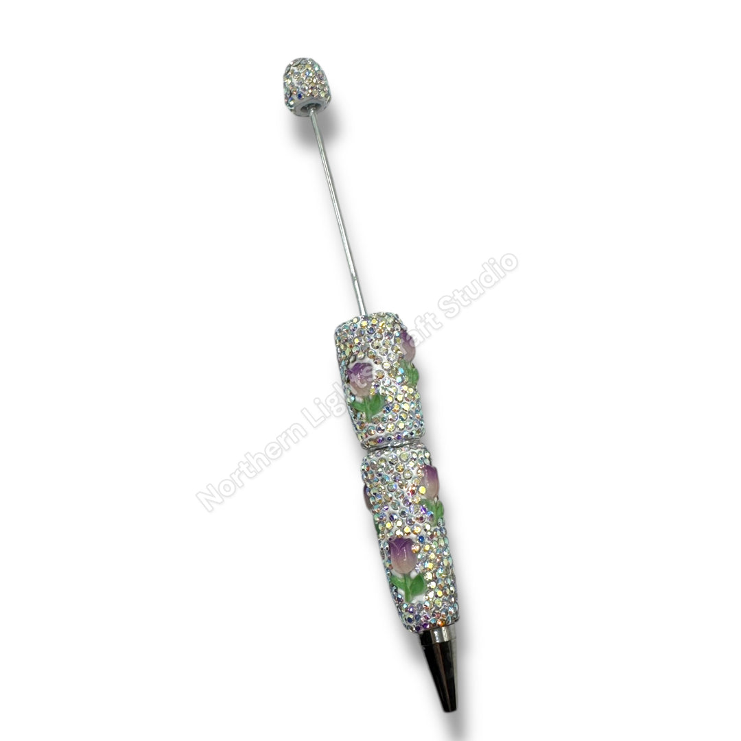 Beadable Tulip Flower Rhinestone Pens