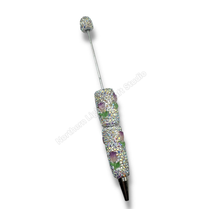 Beadable Tulip Flower Rhinestone Pens