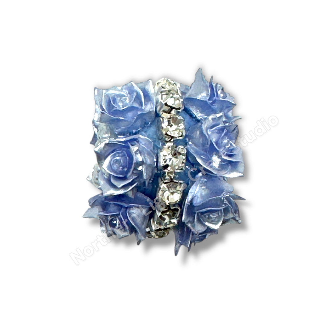 Double Row Flower with Rhinestone Chain Fancy Indian Bead