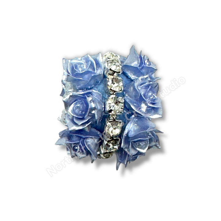 Double Row Flower with Rhinestone Chain Fancy Indian Bead