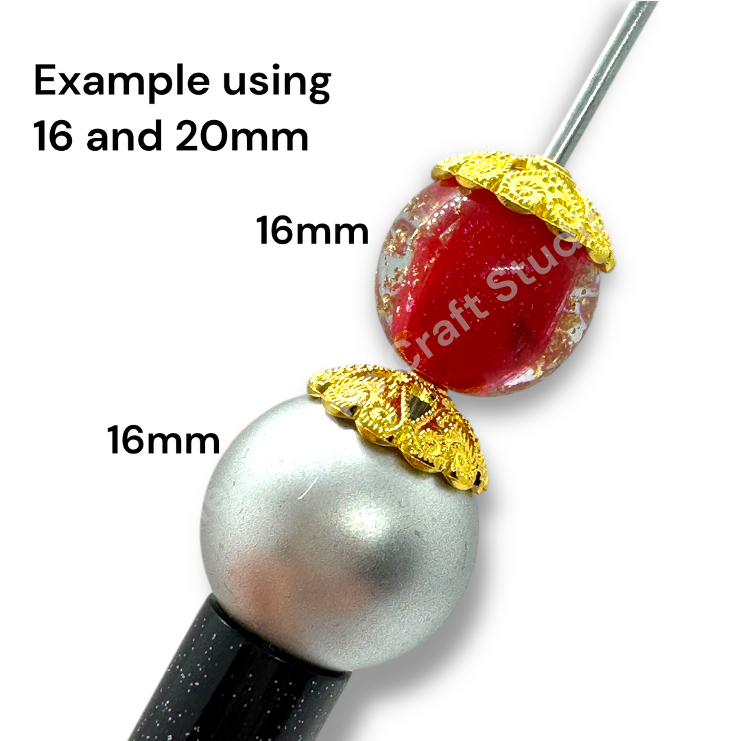 Metal Heart Lattice 16mm Bead Cap  - 20pc.