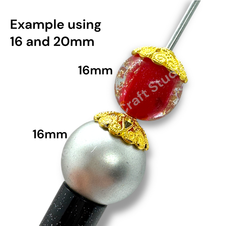 Metal Heart Lattice 16mm Bead Cap  - 20pc.