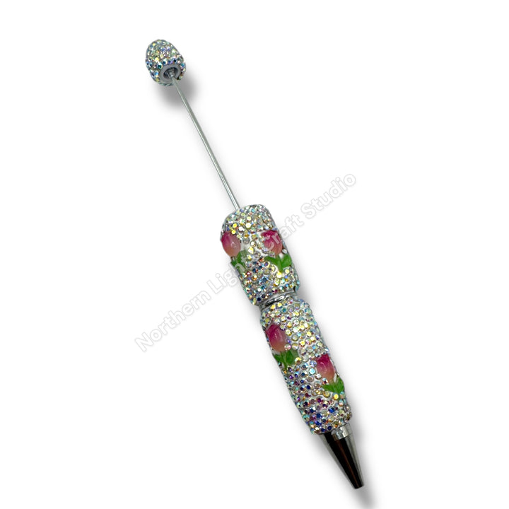 Beadable Tulip Flower Rhinestone Pens