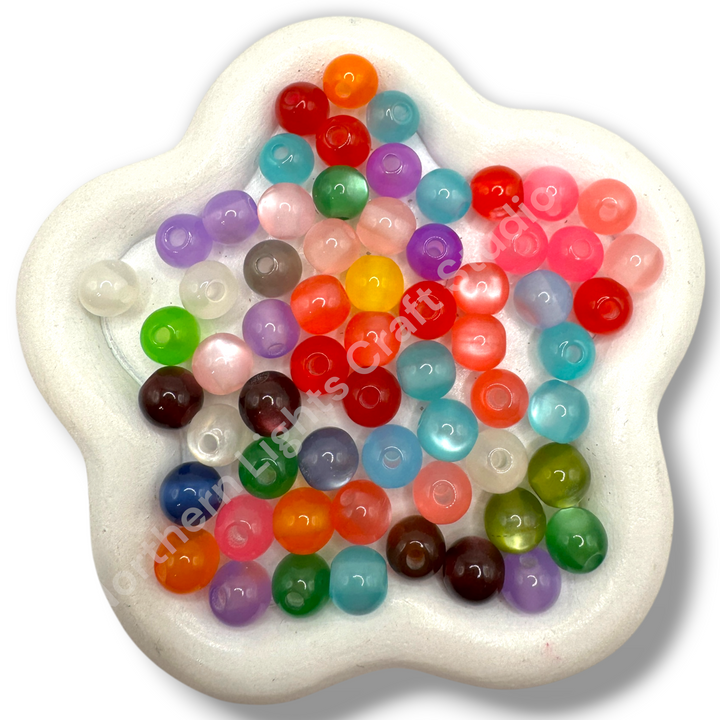 Cat Eye 8mm Resin Bead Mix -50pc. Mix