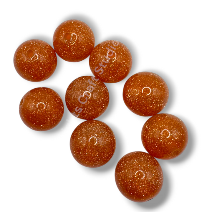 Glitter Dust 20mm Resin Bead Mix or Single Colors - 10 Pcs.