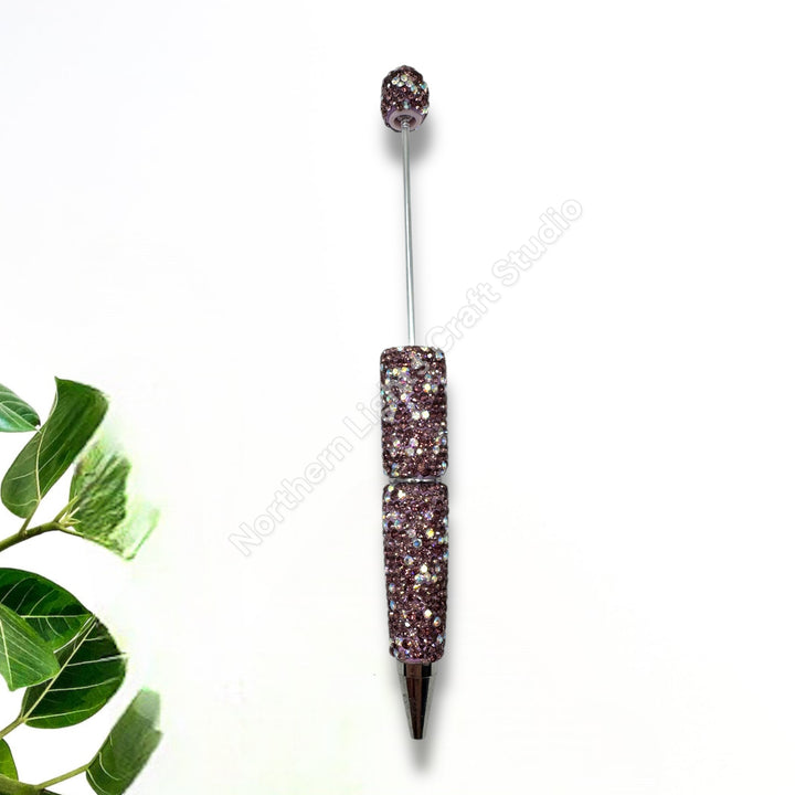 Beadable Rhinestone Pens With Silver