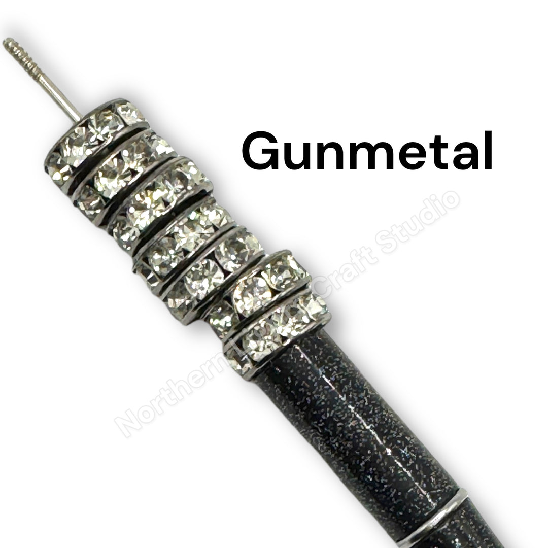 15mm Large Hole Rhinestone Spacers - 10 pc.