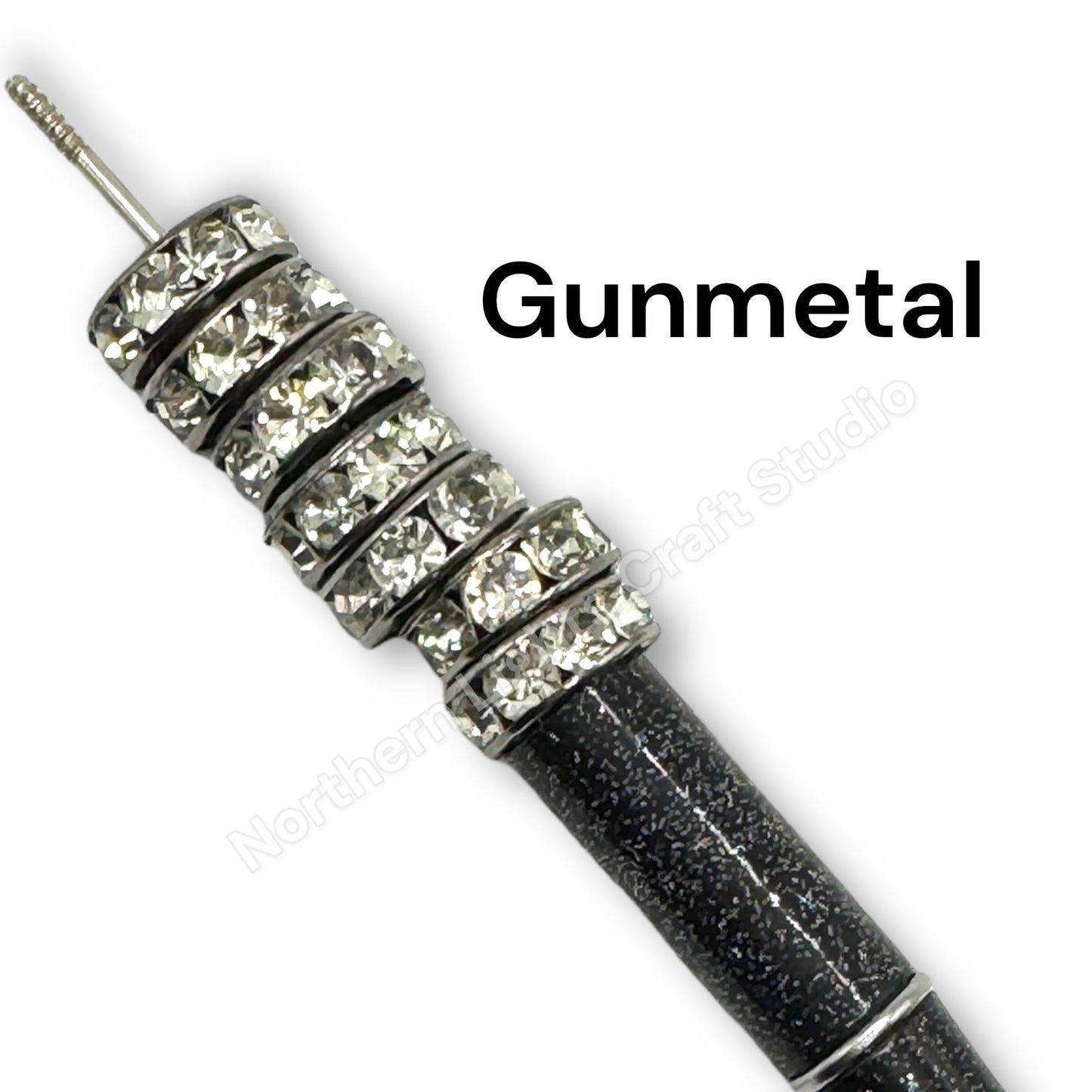 15mm Large Hole Rhinestone Spacers - 10 pc.