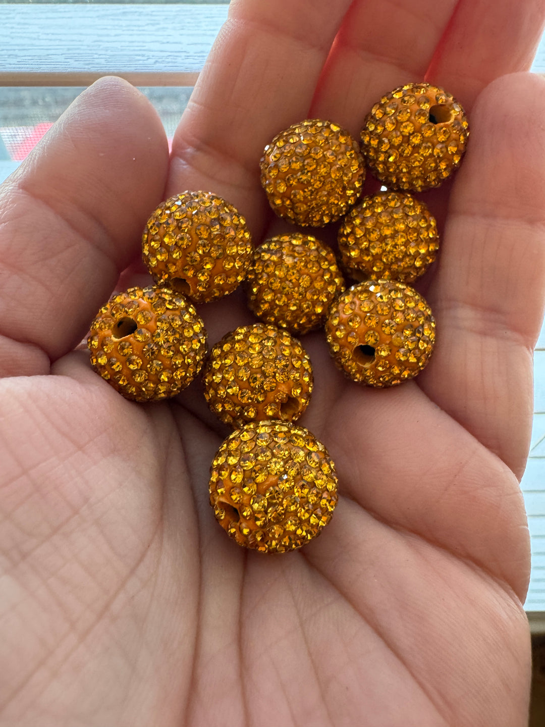 Mango Rhinestone Clay Base Beads-16mm - 10pc.