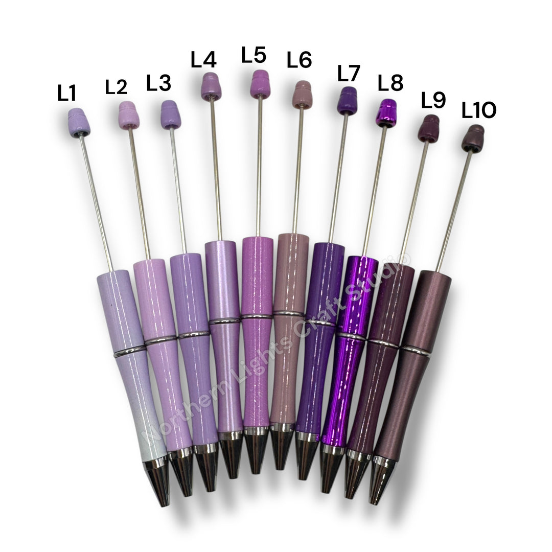 Plastic Beadable Pens Variety or Solid Colors - 10 pc. packs