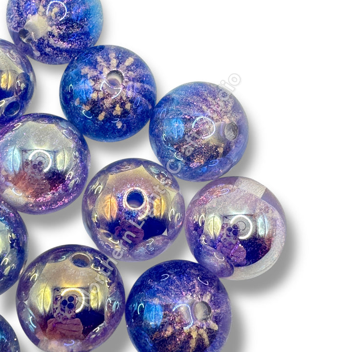 Starburst Premium Glitter Luminous 16mm Beads -10pc.