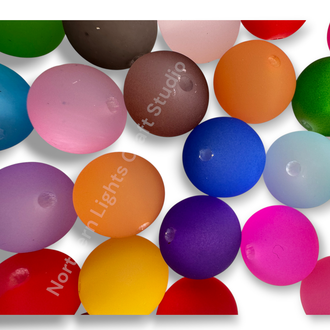 Frosted Cat Eye 20mm Acrylic Bead Mix - 20pc.