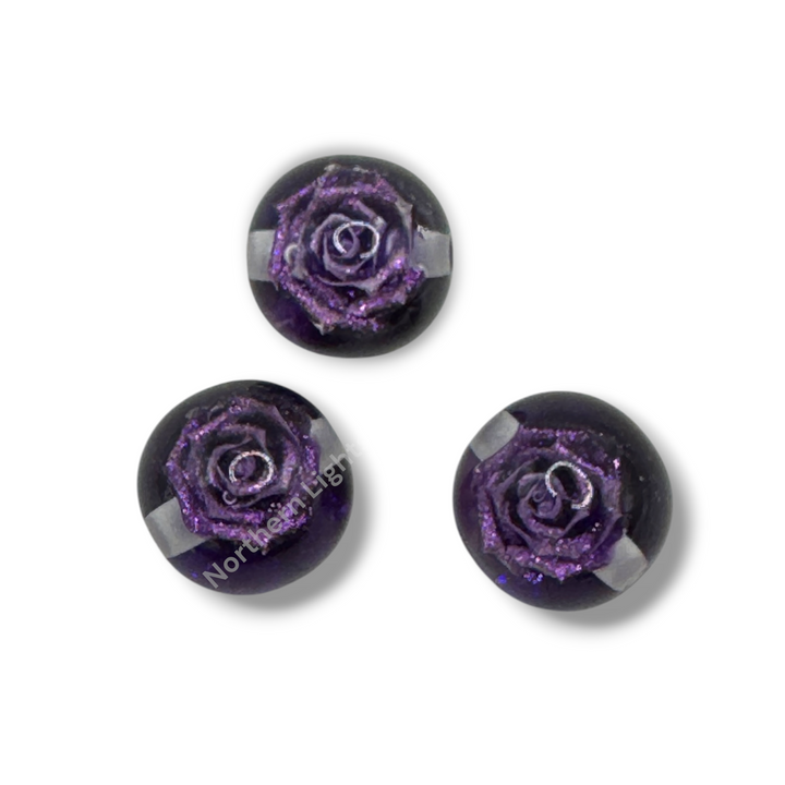 Glitter Rose Luxury Resin 16mm Beads - 20pc. - Choose Color