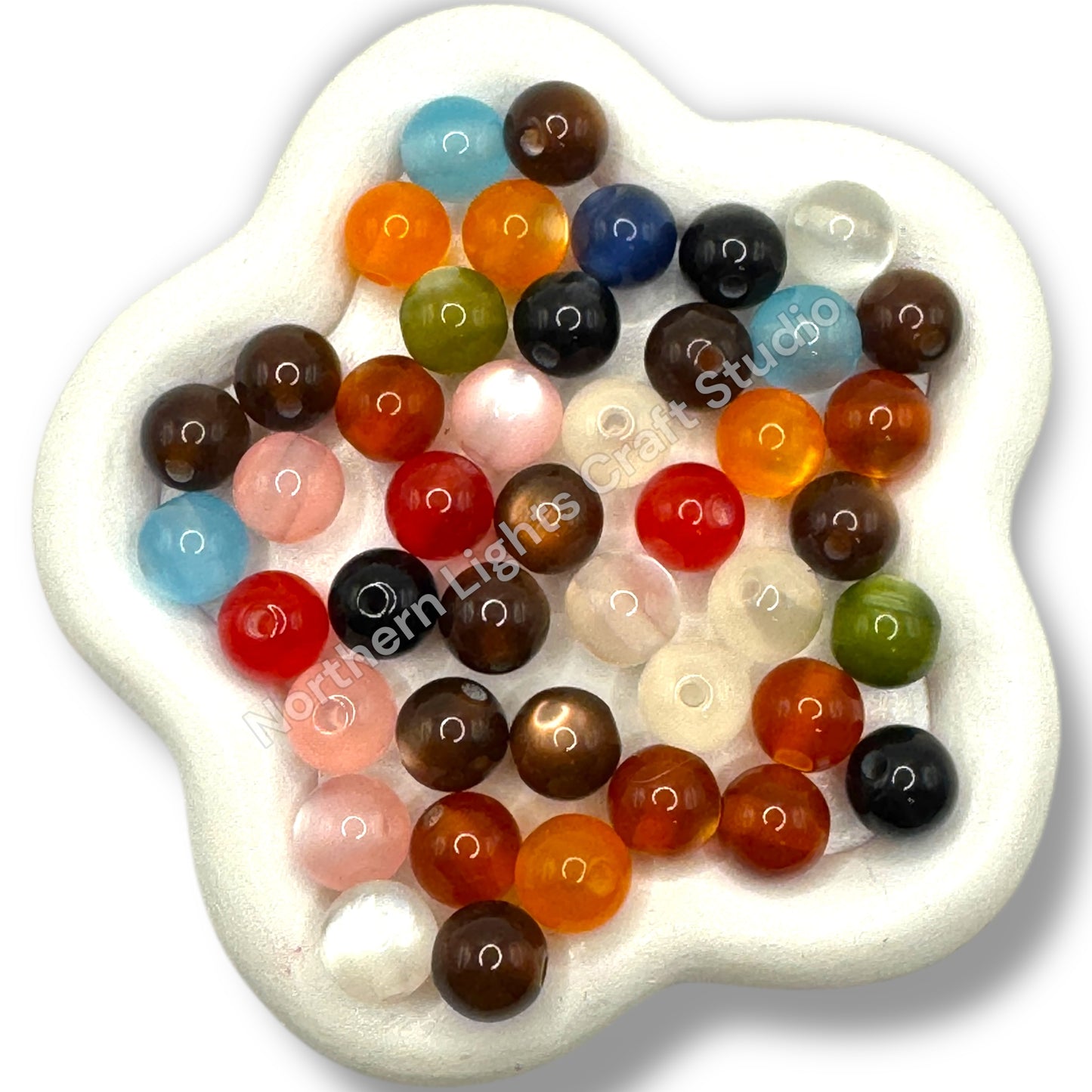 10mm Shiny Cat's Eye Beads - Fits Beadable Pen -50 pcs.