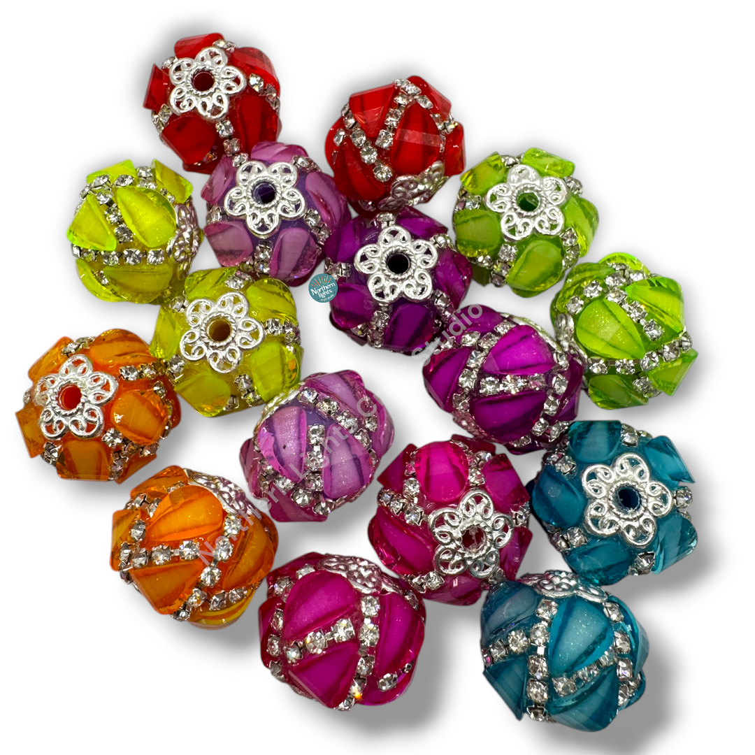 Neon Fancy Rhinestone Teardrop Beads - 10pc. Mix