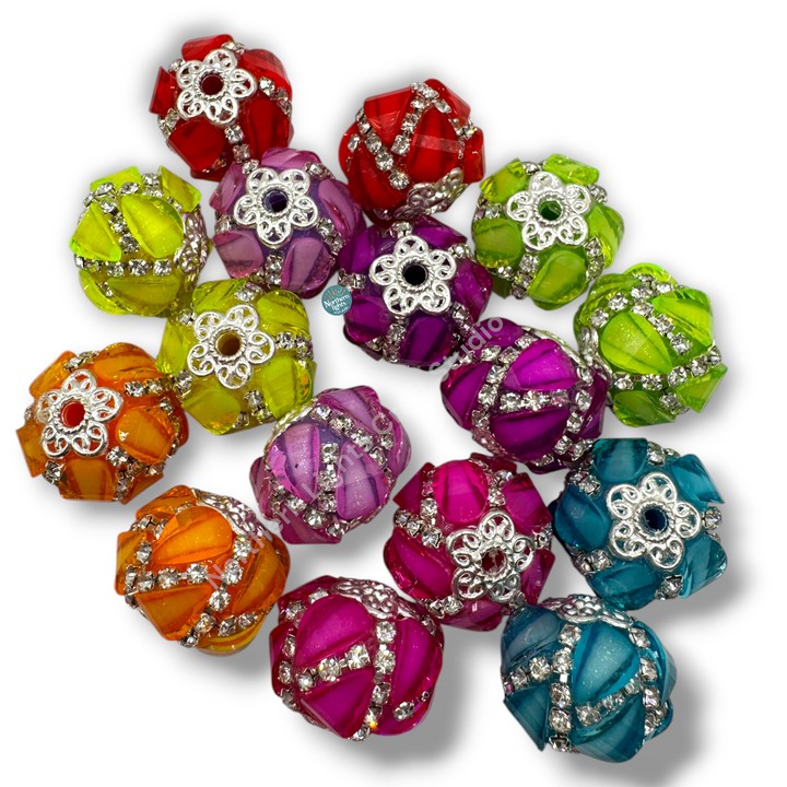 Neon Fancy Rhinestone Teardrop Beads - 10pc. Mix