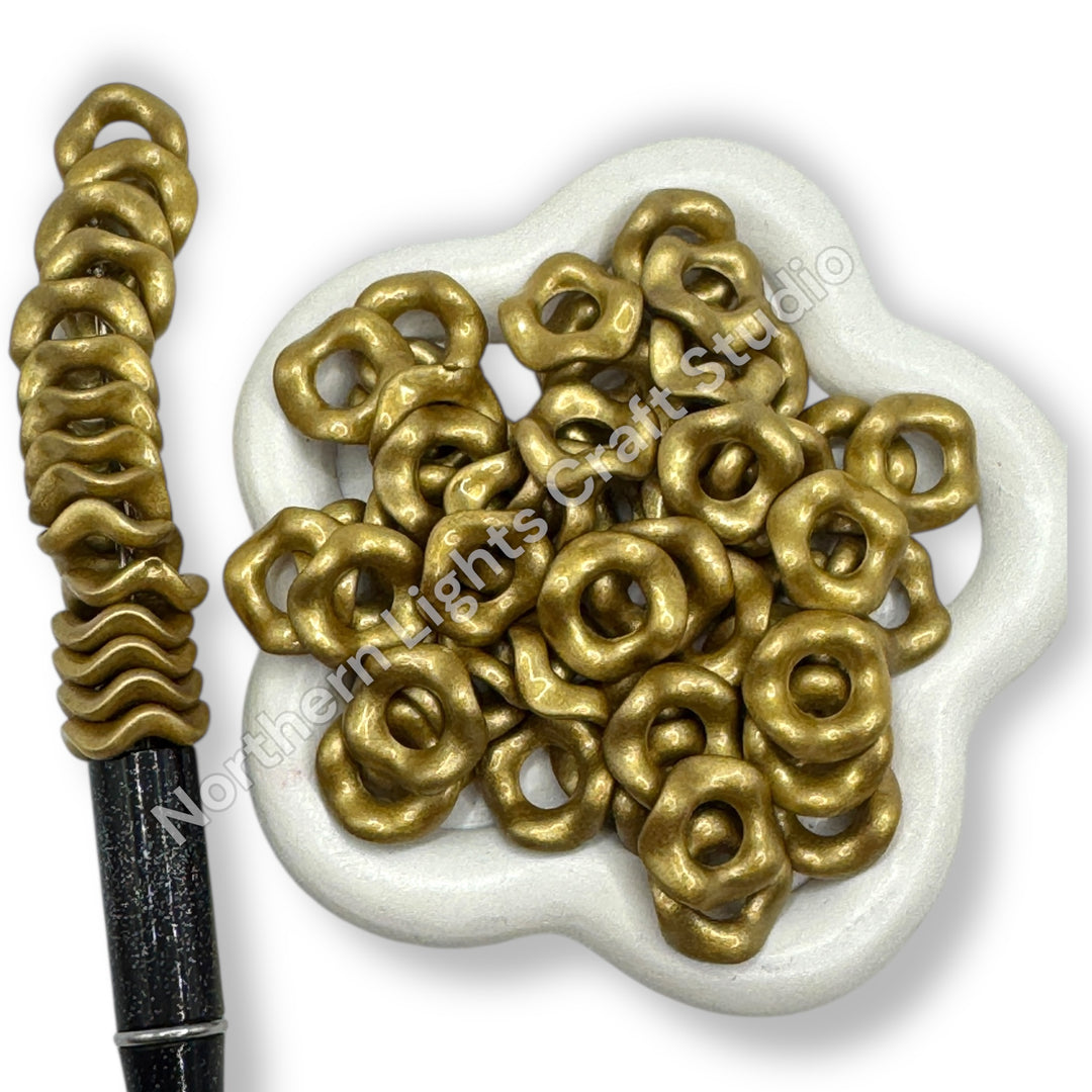 Gold Pearl Finish Wavy Spacer 16mm - 50 pcs.