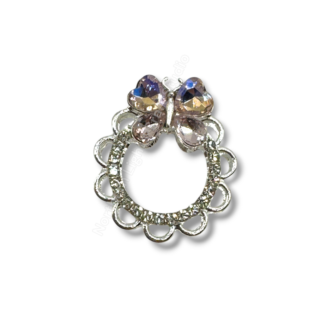 Metal Alloy Bow Wreath Round Bead - 1 pc.