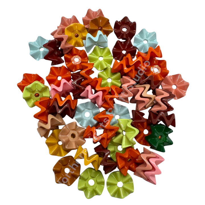 Harvest Heirloom 16mm Acrylic Zig Zag Spacer Mix - 50 pcs. - Limited Edition