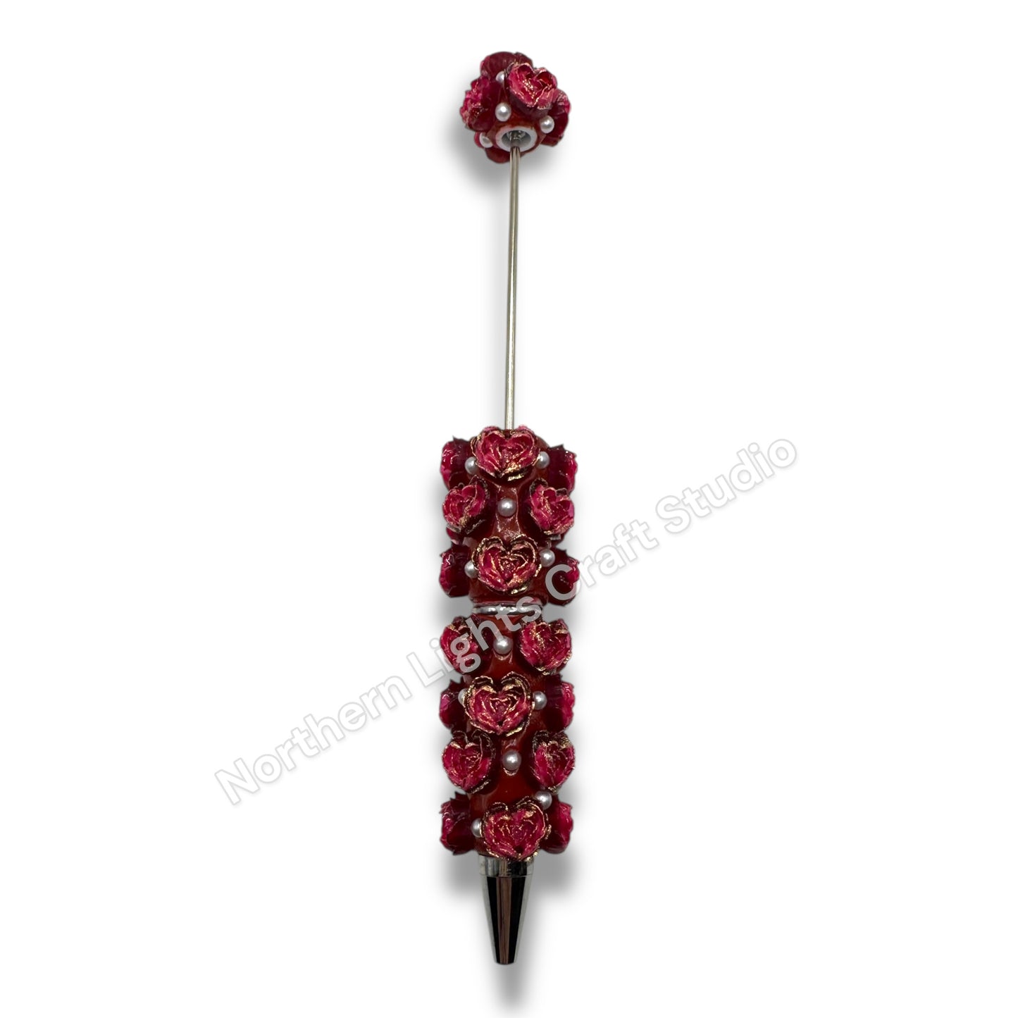 Soft Heart Shape Flower Beadable Pen