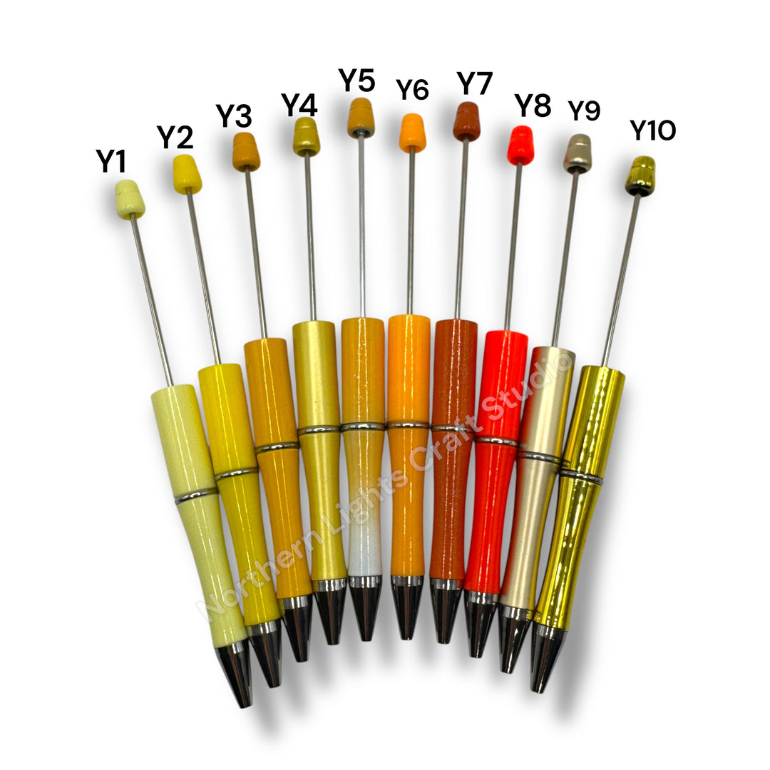 Plastic Beadable Pens Variety or Solid Colors - 10 pc. packs