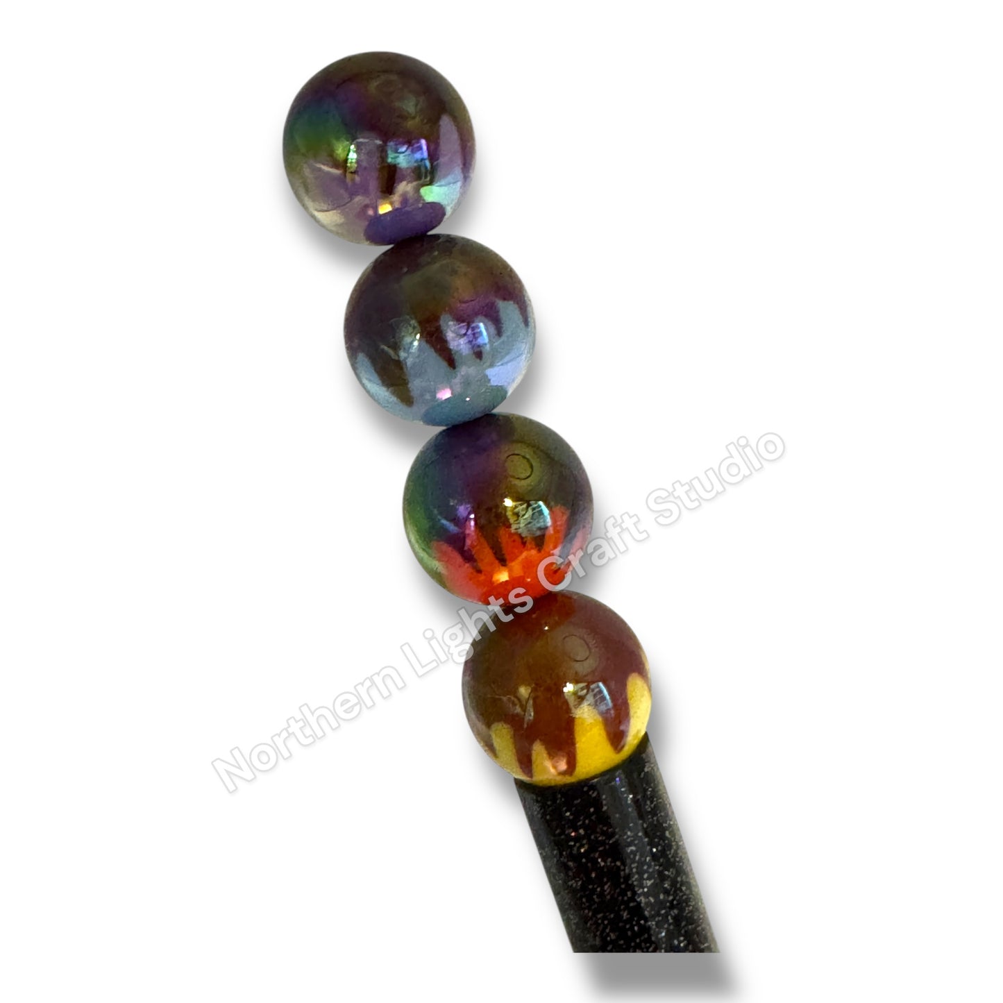 Chocolate Drip Printed Acrylic 16mm  Bead Mix - 20pc.