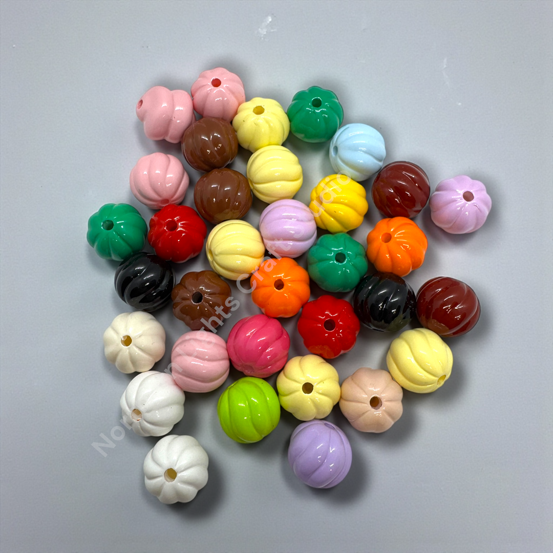 Pumpkin 16mm Acrylic Beads -20pc. Mix