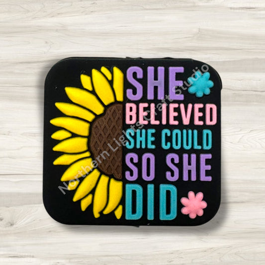 She Believed She Could So She Did Silicone Focal Bead