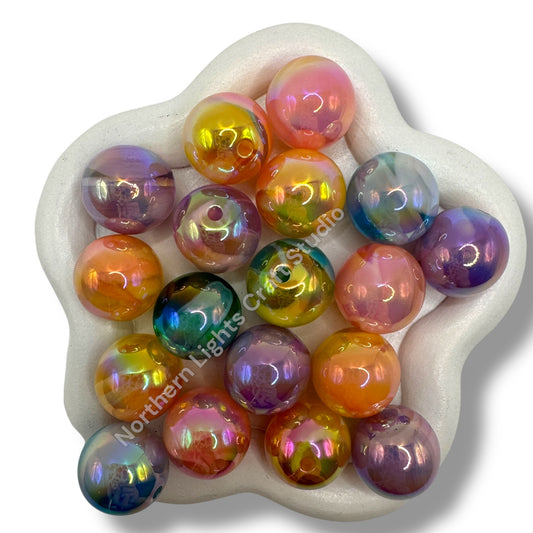 16mm UV Color Marble Beads - 20pcs.
