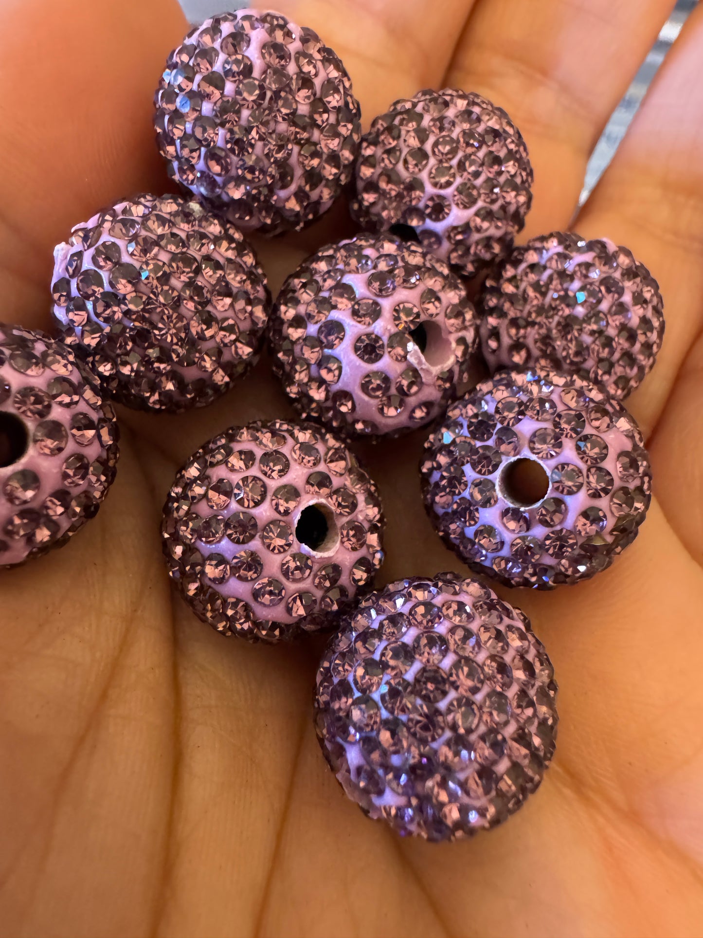 Berry Rhinestone Beads-16mm - 10pc.