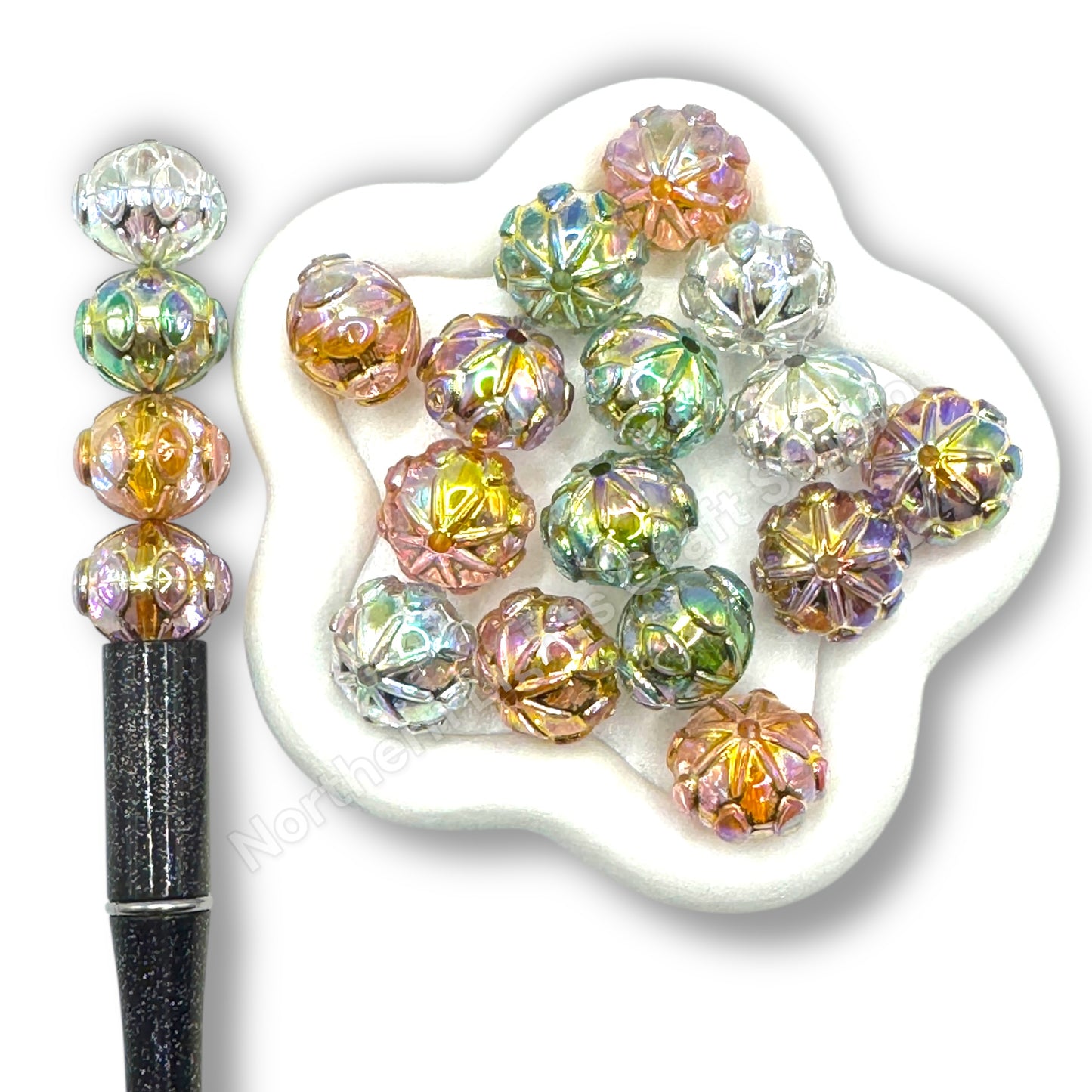 Lantern UV Bead Mix - 17-18mm - 10pc.