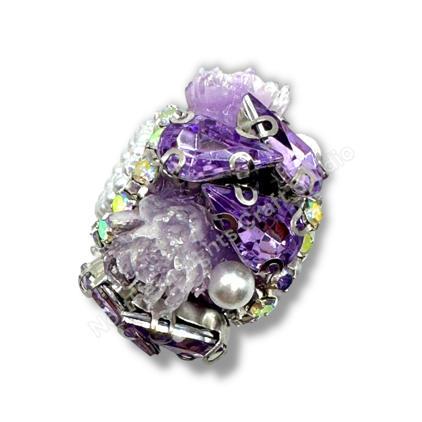 Teardrop Crystal and Flower Fancy Indian Beads - 1pc.