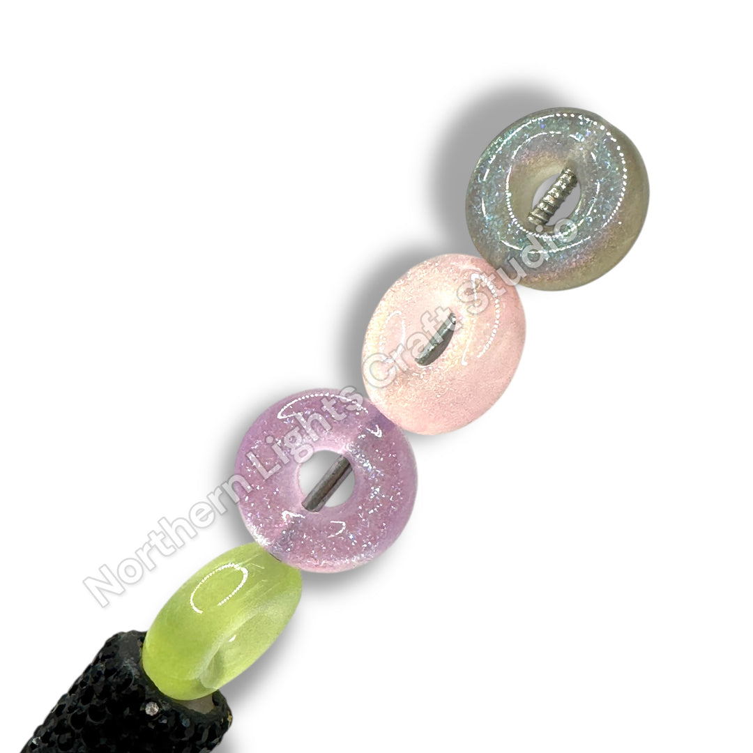 Cat Eye and Glitter Donut 16mm Bead  - 20pc.