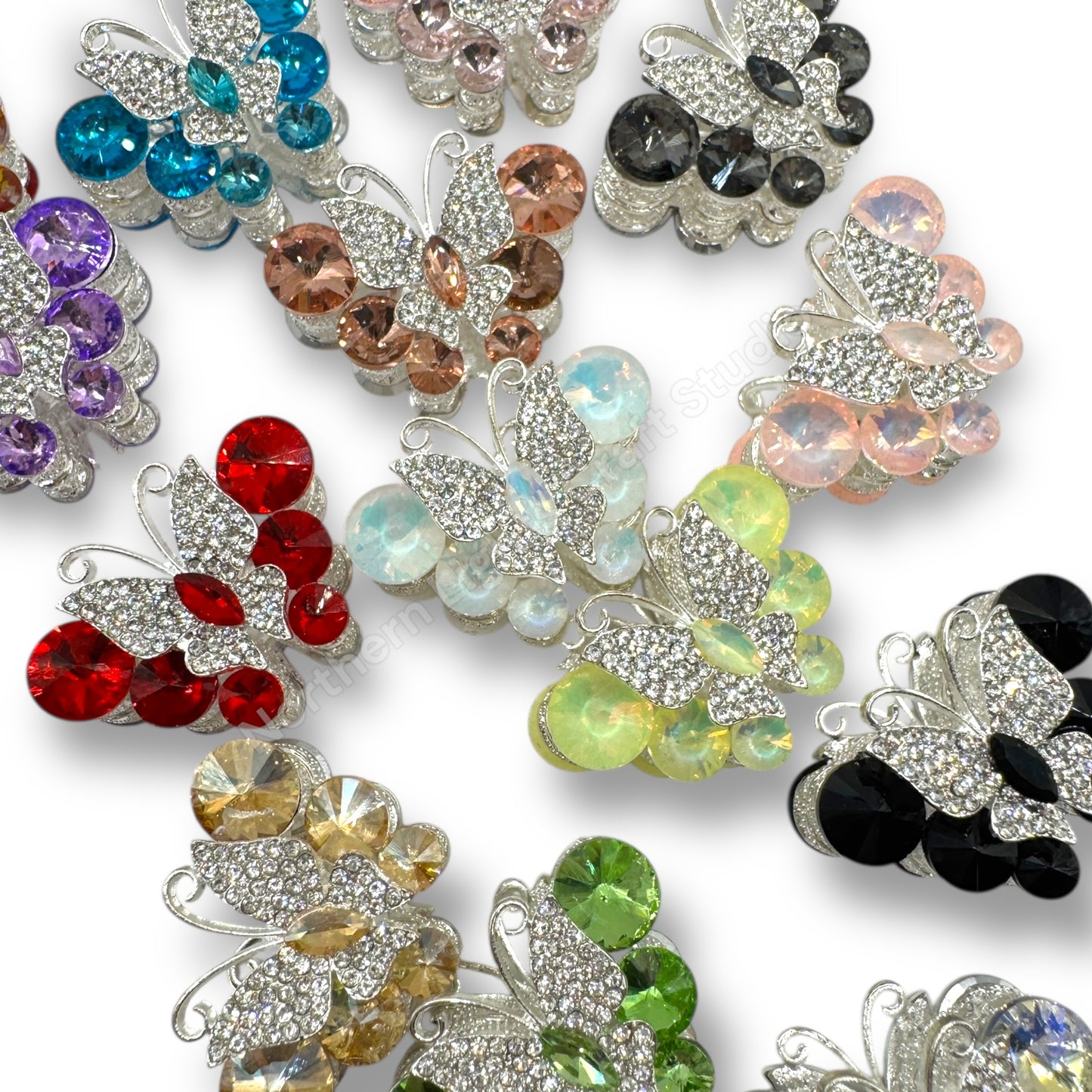 Metal Alloy Large Crystal Butterfly Bead -1pc.