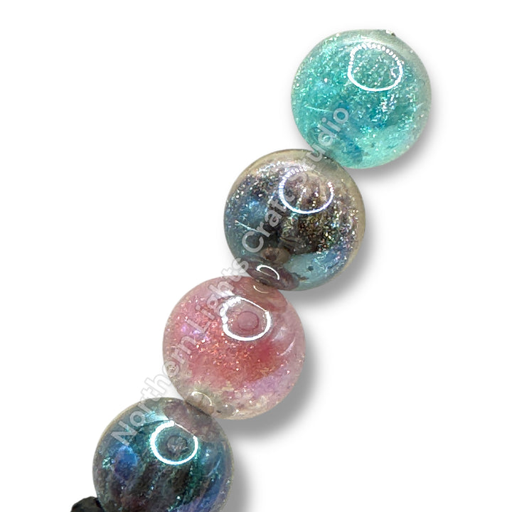 Starburst Premium Glitter Luminous 16mm Beads -10pc.