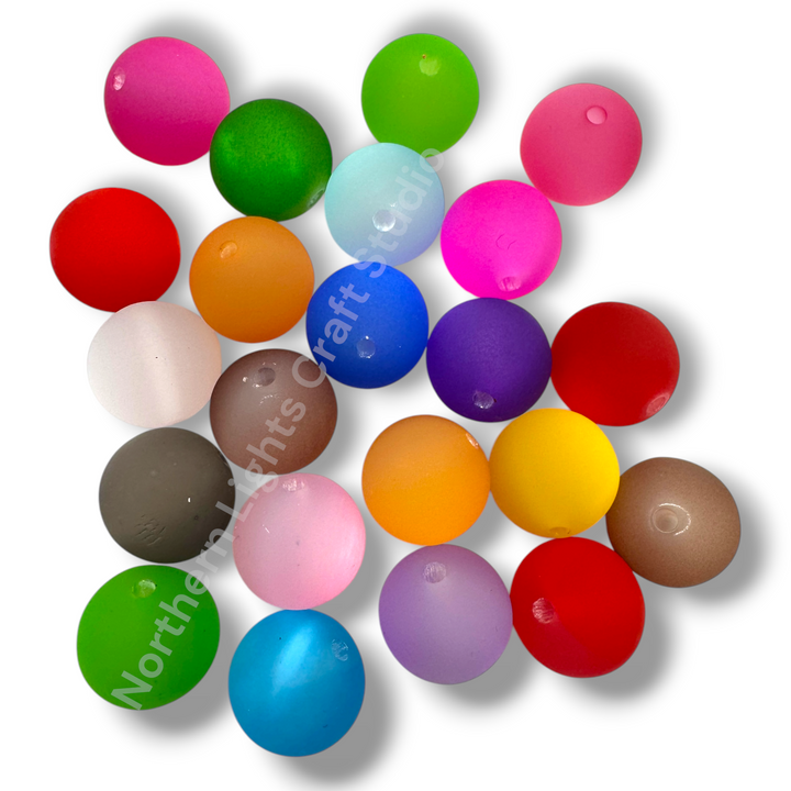 Frosted Cat Eye 20mm Acrylic Bead Mix - 20pc.