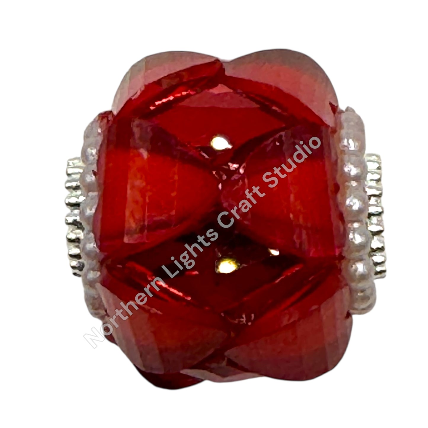 Diamond Accent Heart Beads - 1pc.