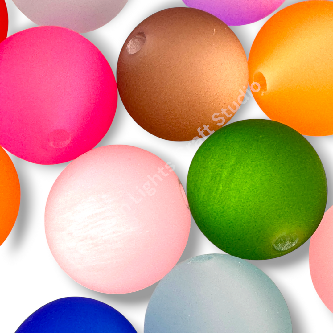 Frosted Cat Eye 20mm Acrylic Bead Mix - 20pc.